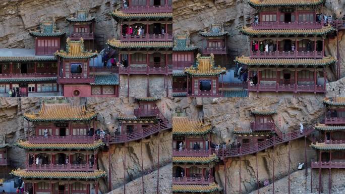 悬空寺大同宣传片素材山西文旅片头悬崖寺庙