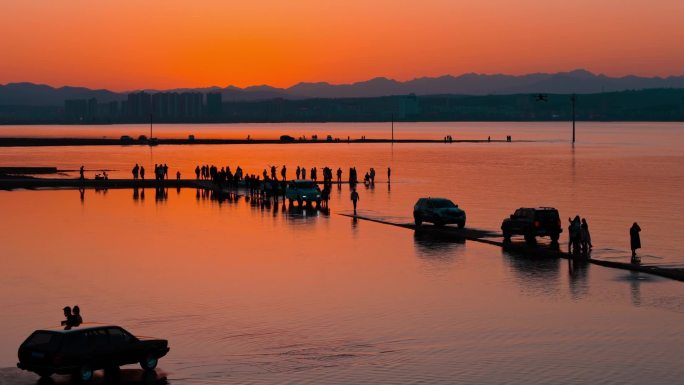 洛阳陆浑水库夕阳