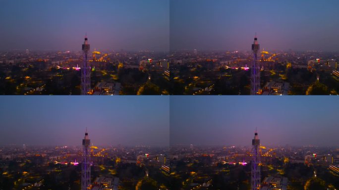 夕阳下米兰城的无人机视图