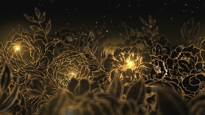 6K唯美金色花朵花丛视频素材