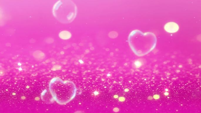 8K宽屏大屏光斑粒子爱心粉红粉色唯美背景