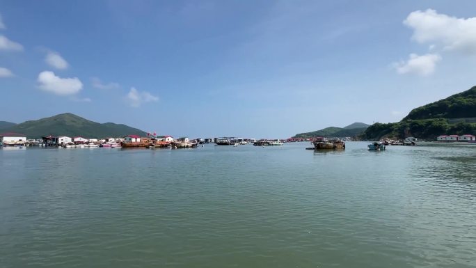 福州渔村 旅游观光 原生态 快艇出海捕鱼