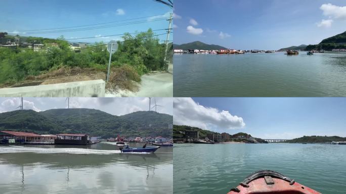 福州渔村 旅游观光 原生态 快艇出海捕鱼