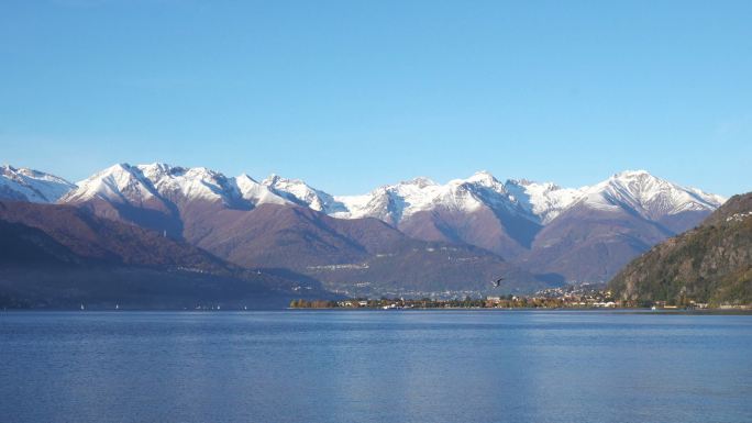 科莫湖和阿尔卑斯山