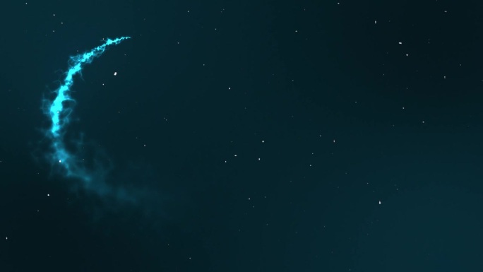 神奇的粒子动画发光的流星在夜间闪烁的天空宇宙天文学背景覆盖暗蓝绿色