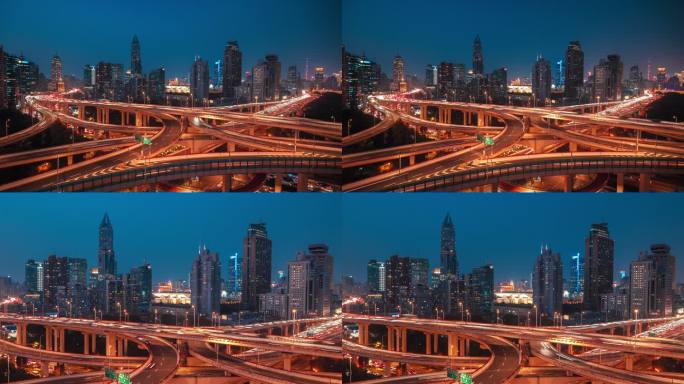 上海立交桥车流延时摄影