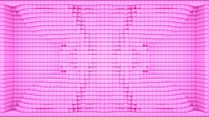 【裸眼3D】粉色立体光影躁波方块艺术空间