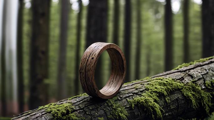 木头年轮树木圆圈三维光影木材时间枯木
