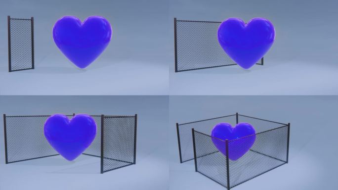 篱笆保护着爱心的形状
