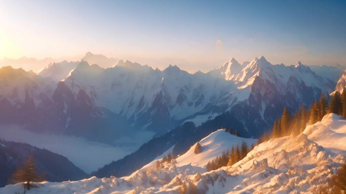 雪山晨曦：寒冰世界的第一缕阳光
