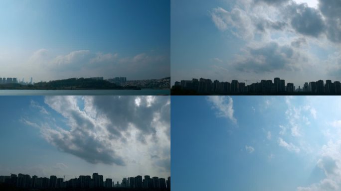 城市天空行云延时