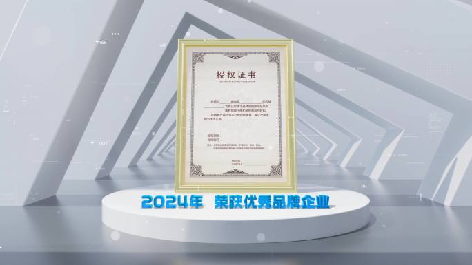 光影企业证书荣誉奖状专利ae模板