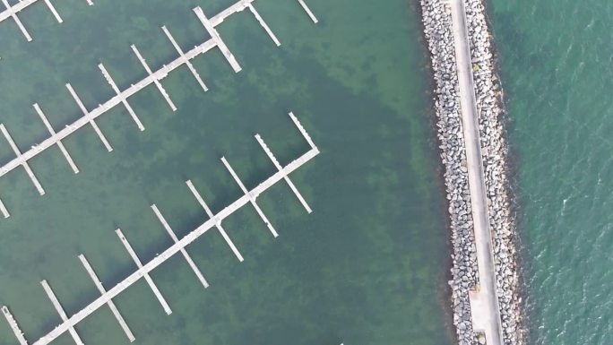 空中勃朗特海滩公园和渔夫湾，奥克维尔，加拿大