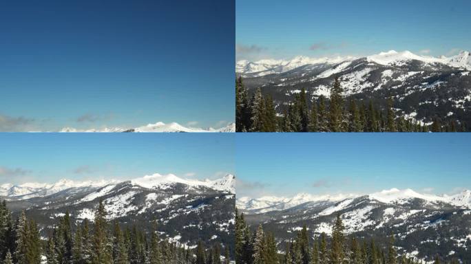 开场景观场景铜山顶部美国Flyer将电影盘向右抬升Vail Pass Gore Range科罗拉多州