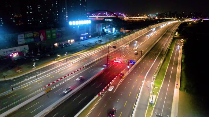 城市夜晚马路夜景视频素材