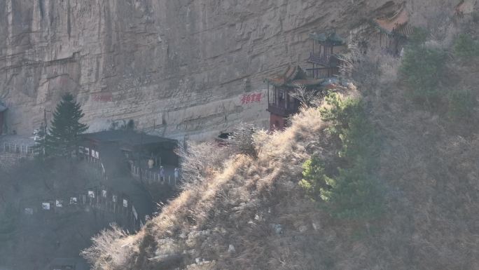 悬空寺大同宣传片素材山西文旅片头悬崖寺庙