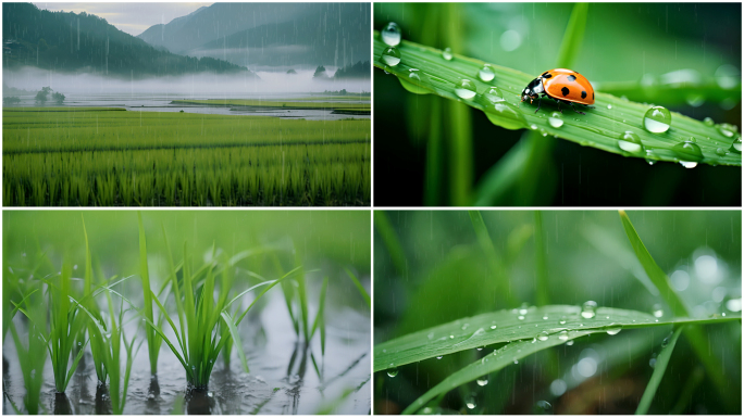 【谷雨】春天节气 谷雨 雨生百谷 稻田