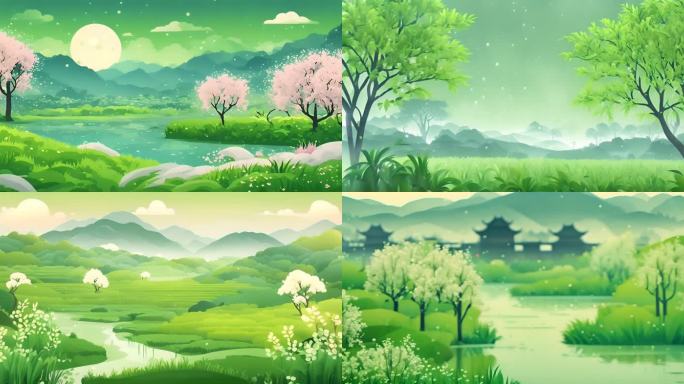 春节谷雨清明动画背景