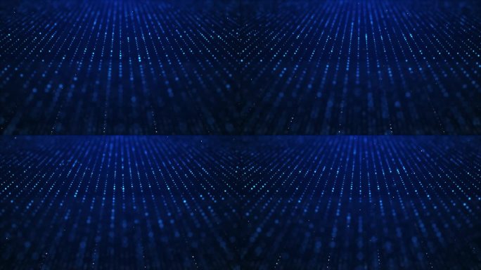 技术抽象数字粒子与流动的点蓝色环背景