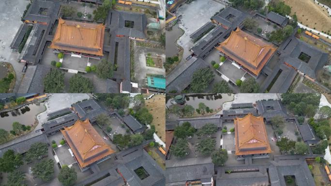 四川德阳什邡市罗汉寺航拍