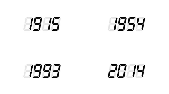 数字计数器计数从1900年到2025年。新年快乐等数字计数器(4K画面动态视频)