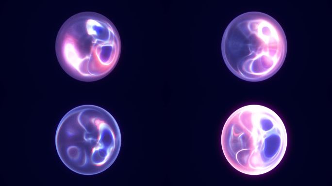 蓝色玻璃能量等离子体未来魔法圆球球。抽象的背景。视频在高品质的4k，运动设计