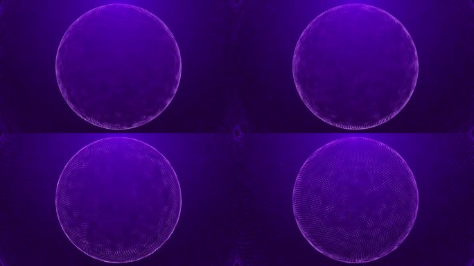 球体与粒子紫色环背景