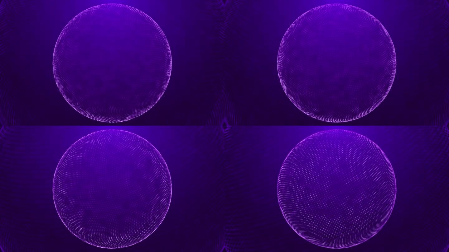 球体与粒子紫色环背景