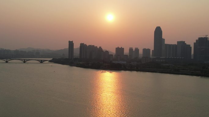 惠州东江和江北夕阳景观