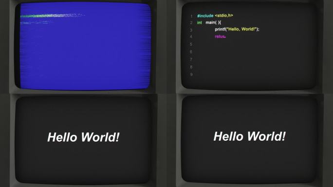 复古电脑编程hello world故障