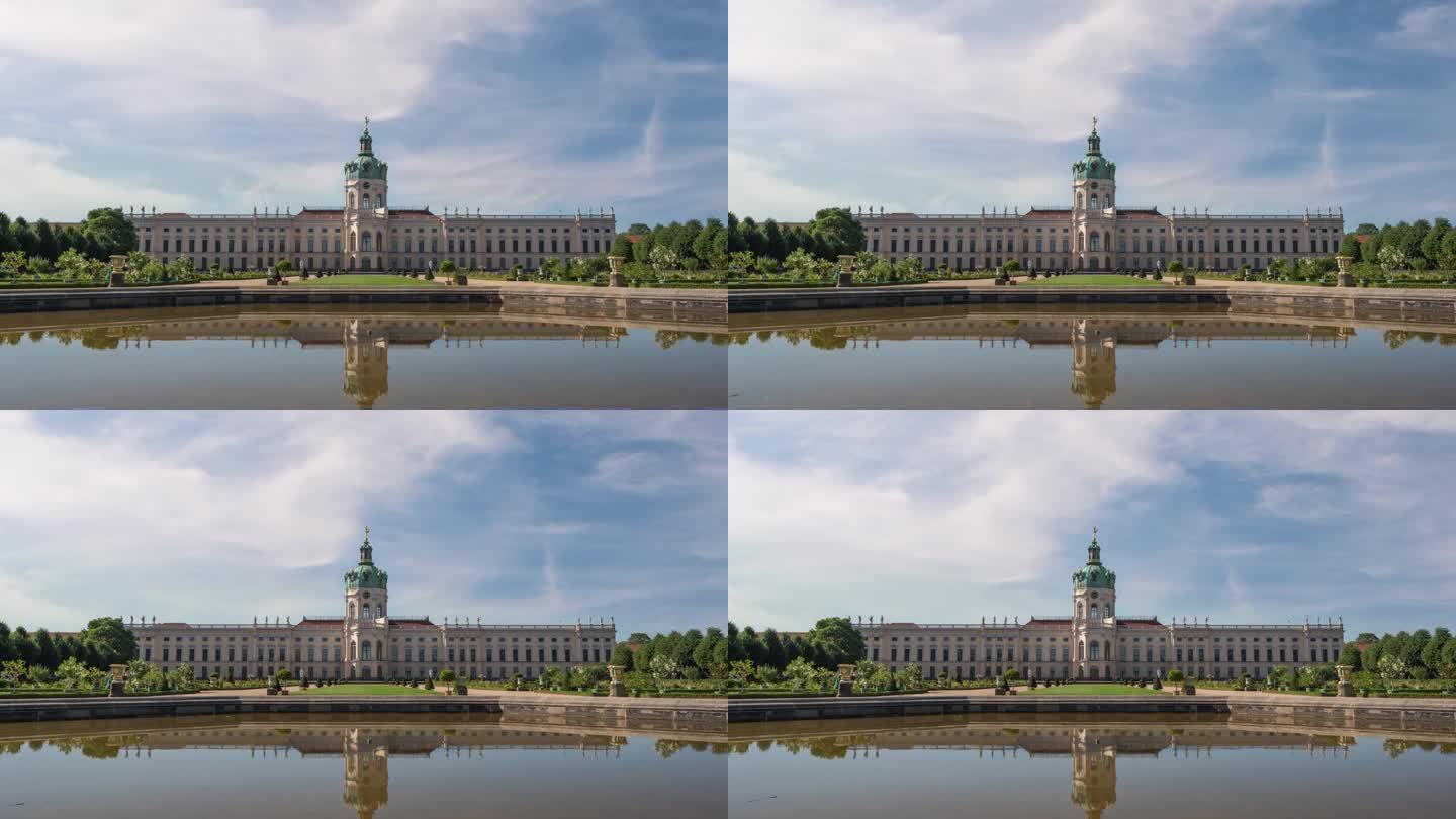 德国柏林——2022年7月19日:巴洛克式夏宫夏洛滕堡宫(Schloss)背面的时间流逝