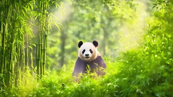 动物 大熊猫 棕熊 黄鼠狼 麋鹿 森林