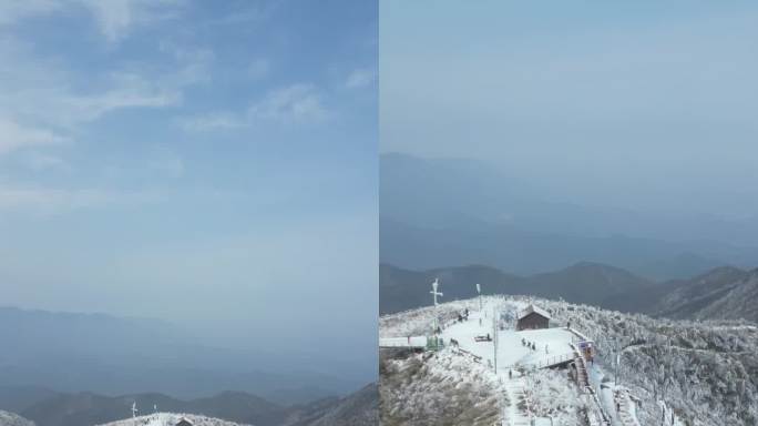 杭州鸬鸟山冰雪世界大师镜头竖屏航拍