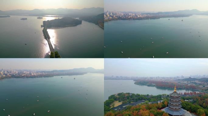 杭州西湖景区风景航拍