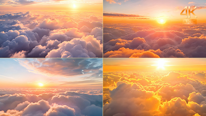 大气磅礴云上自然景观 云端日出唯美风景