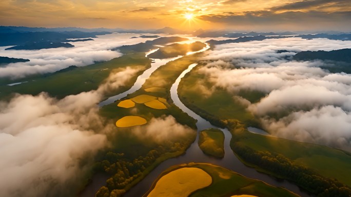 黄河航拍黄河流域黄河源头