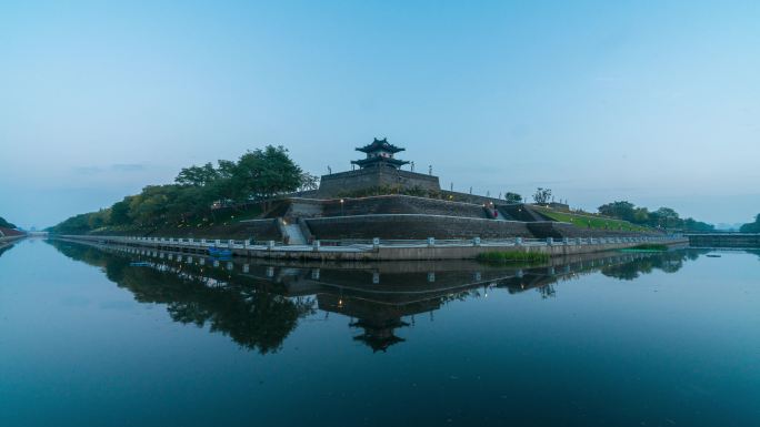 西安明城墙西北城角日转夜延时