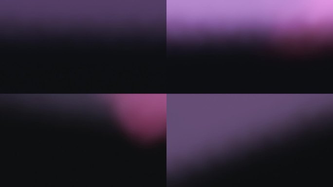 模糊发光的紫色光在黑色背景上平滑移动的抽象效果
