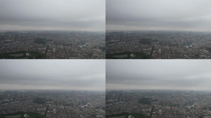 城市极端天气暴雨来袭航拍广东中山 (4)