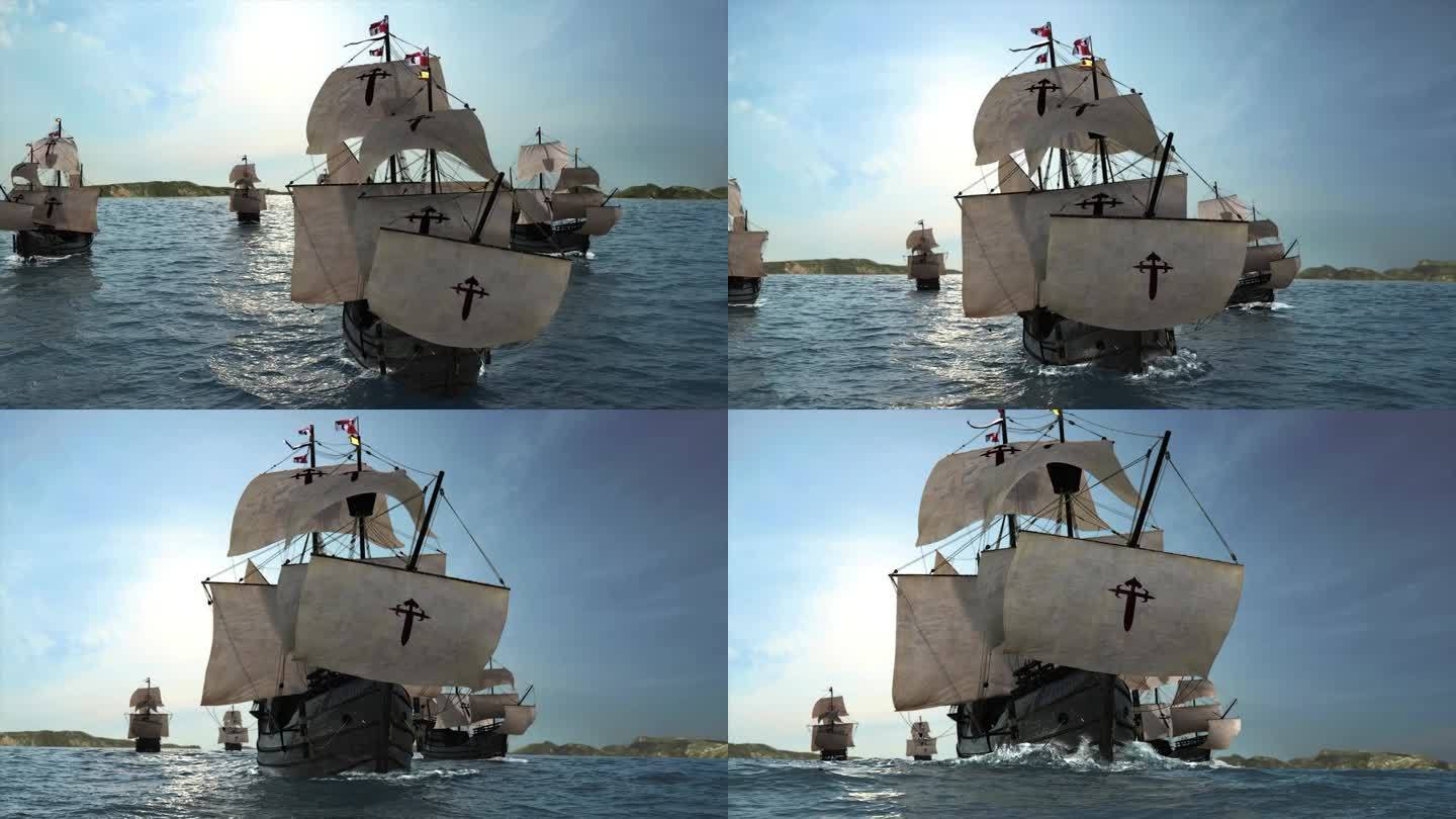 一艘西班牙大帆船的科学3d重建是著名的麦哲伦舰队的旗舰