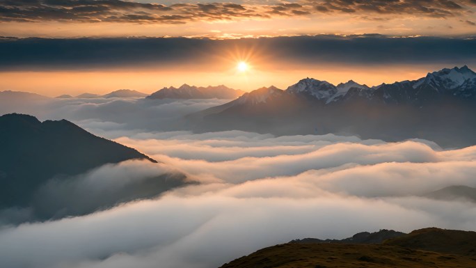 祖国大好河山群山日出云海夕阳落日