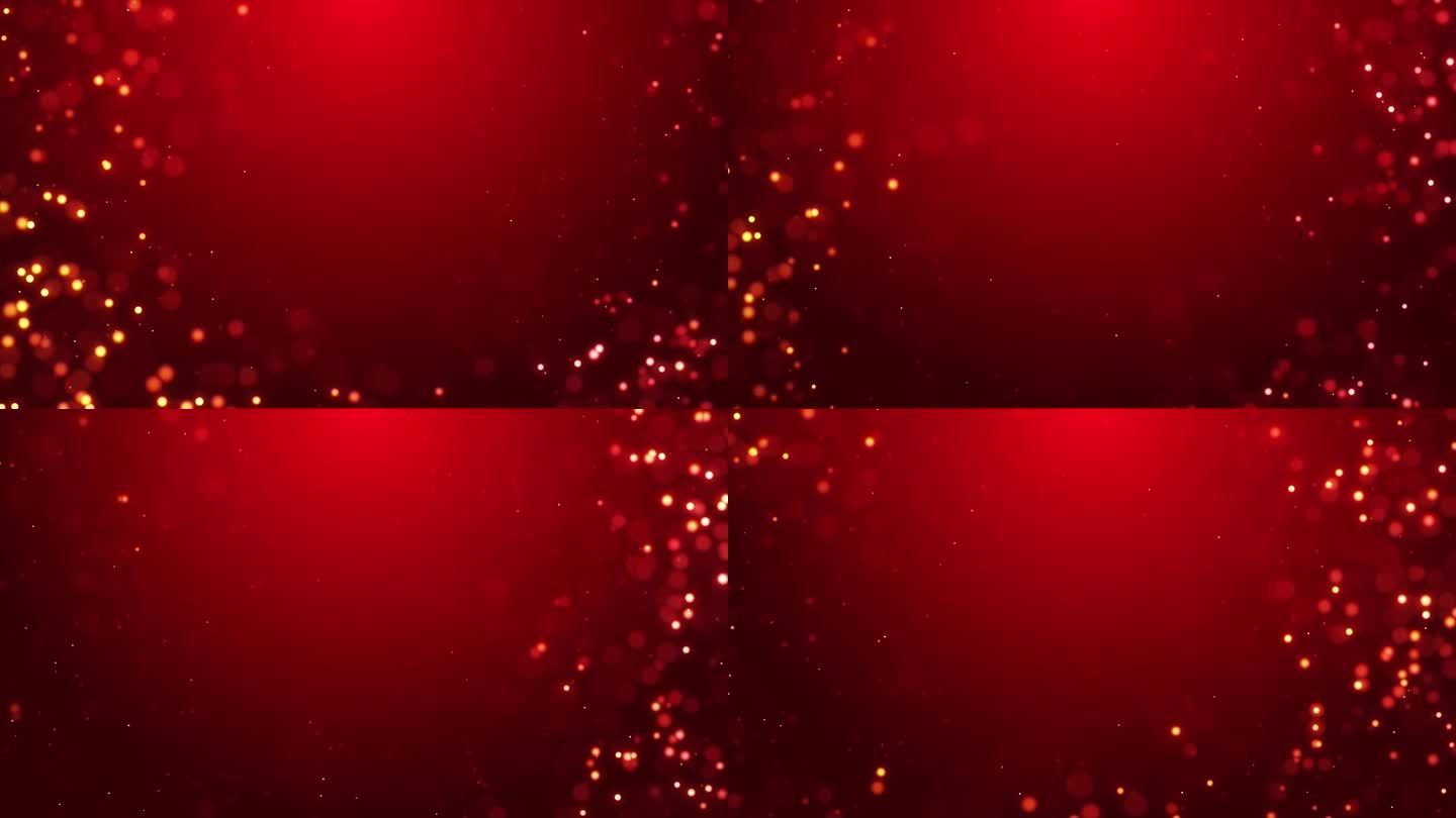 闪闪发光的粒子中心空闪亮的红色环背景