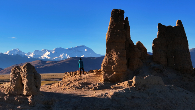 西藏珠峰古堡航拍混剪