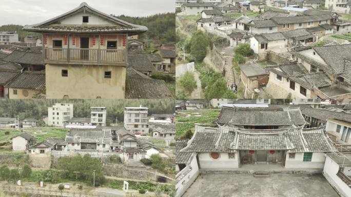 4K 农村古建筑航拍全景