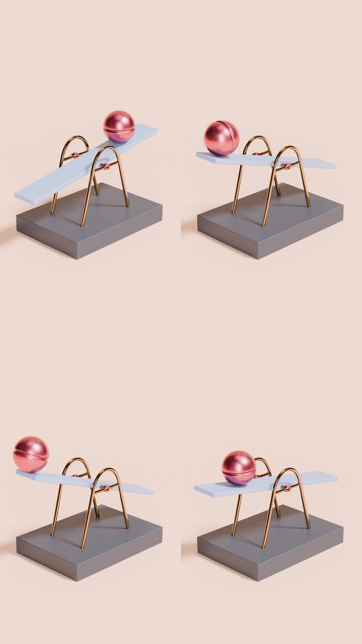 垂直运动动力学:现代抽象3D动画