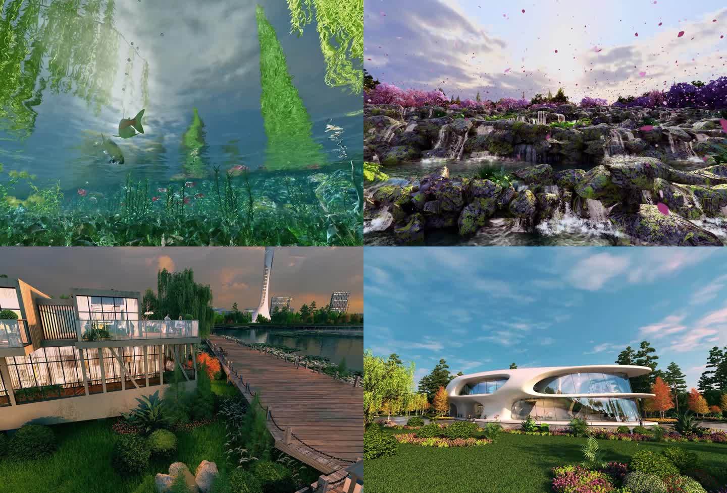 三维生态湿地公园城市