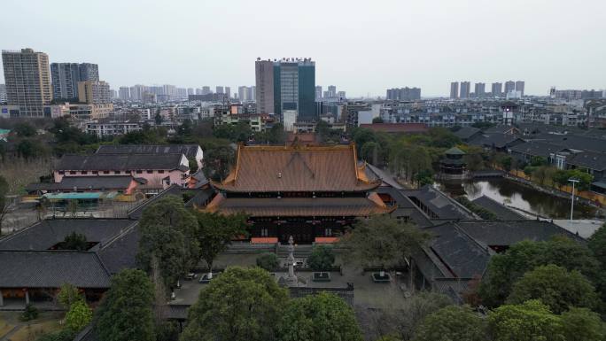 四川德阳什邡市罗汉寺航拍