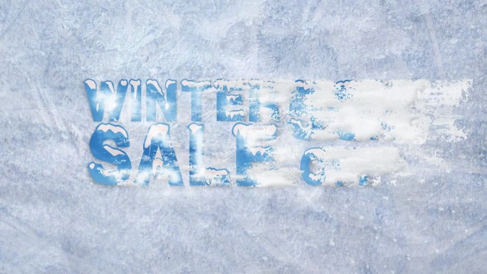 冬季特价五折。超级冬季特卖。冬季促销动画。冬季大减价