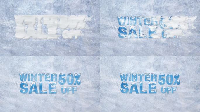 冬季特价五折。超级冬季特卖。冬季促销动画。冬季大减价