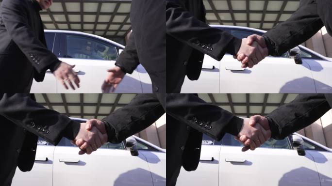 车前握手 商务 成功人士握手